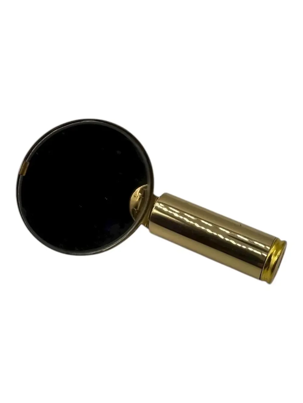 Vintage 1950s Mini Lipstick Holder with Mirror, Mother of Pearl Inlay